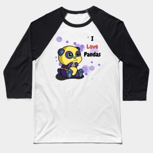 I Love Pandas | Python Dusk Black Baseball T-Shirt